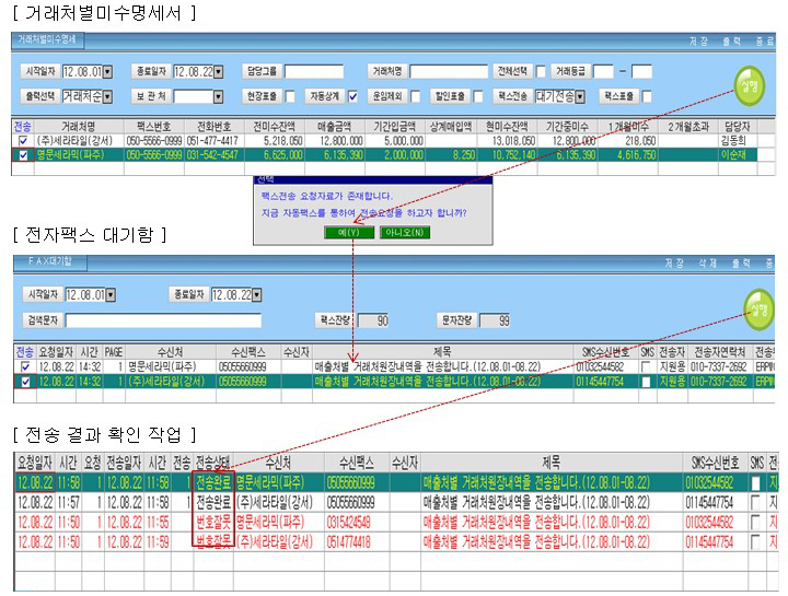 전자팩스 대기전송방법 1