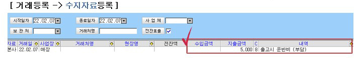 출고자료등록 운반비 유형별 처리 방법